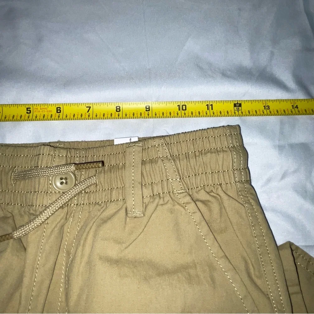 The Childrens Place Boys Khaki Cargo Pants Tan Cotton Size 8 Elastic Waist